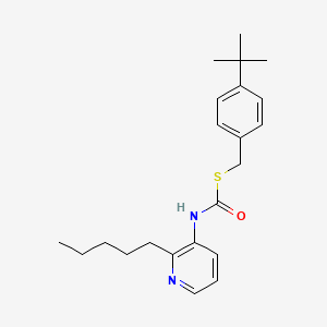 molecular formula C22H30N2OS B14651286 Carbonimidothioic acid, 3-pyridinyl-, S-((4-(1,1-dimethylethyl)phenyl)methyl) O-pentyl ester CAS No. 51308-67-9