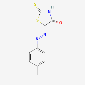 molecular formula C10H9N3OS2 B14651314 5-[(E)-(4-Methylphenyl)diazenyl]-2-sulfanylidene-1,3-thiazolidin-4-one CAS No. 49545-47-3