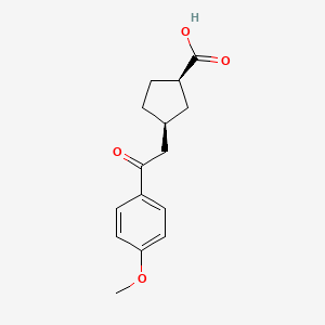 cis-3-[2-(4-Methoxyphenyl)-2-oxoethyl]cyclopentane-1-carboxylic acid