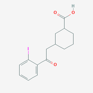 molecular formula C15H17IO3 B1465133 顺式-3-[2-(2-碘苯基)-2-氧代乙基]-环己烷-1-羧酸 CAS No. 735275-37-3