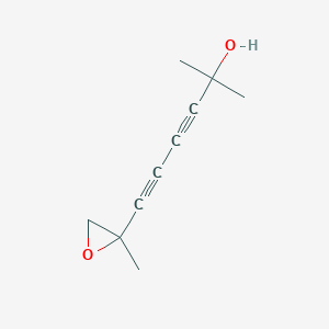 molecular formula C10H12O2 B14651455 2-Methyl-6-(2-methyloxiran-2-yl)hexa-3,5-diyn-2-ol CAS No. 41853-77-4