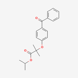 molecular formula C20H22O4 B14651507 Propanoic acid, 2-(4-benzoylphenoxy)-2-methyl-, isopropyl ester CAS No. 42019-13-6