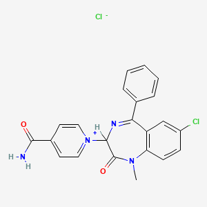 Pyridinium, 4-carbamoyl-1-(7-chloro-2,3-dihydro-1-methyl-2-oxo-5-phenyl-1H-1,4-benzodiazepin-3-yl)-, chloride