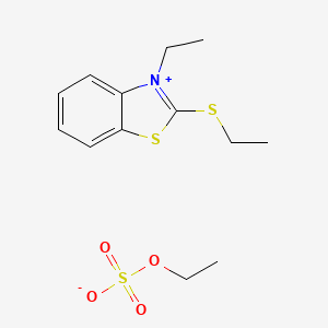 molecular formula C13H19NO4S3 B14651558 Benzothiazolium, 3-ethyl-2-(ethylthio)-, ethyl sulfate CAS No. 40567-23-5