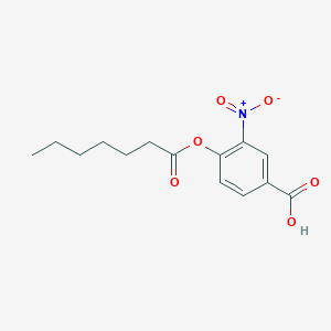 molecular formula C14H17NO6 B14651562 4-(Heptanoyloxy)-3-nitrobenzoic acid CAS No. 43049-38-3