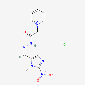 molecular formula C12H13ClN6O3 B14651657 N-[(Z)-(3-methyl-2-nitroimidazol-4-yl)methylideneamino]-2-pyridin-1-ium-1-ylacetamide;chloride CAS No. 40698-18-8