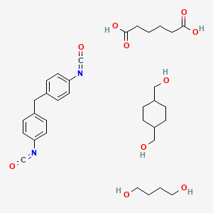 molecular formula C33H46N2O10 B14651672 Butane-1,4-diol;hexanedioic acid;[4-(hydroxymethyl)cyclohexyl]methanol;1-isocyanato-4-[(4-isocyanatophenyl)methyl]benzene CAS No. 50821-59-5