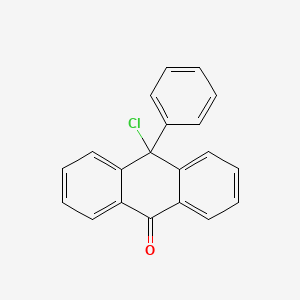 molecular formula C20H13ClO B14651712 9(10H)-Anthracenone, 10-chloro-10-phenyl- CAS No. 52236-50-7