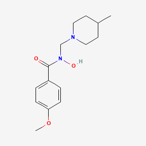 molecular formula C15H22N2O3 B14651772 4-Methoxy-N-(4-methylpiperidino)methylbenzohydroxamic acid CAS No. 40890-91-3