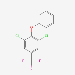 molecular formula C13H7Cl2F3O B14651780 1,3-Dichloro-2-phenoxy-5-(trifluoromethyl)benzene CAS No. 50594-34-8