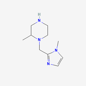 molecular formula C10H18N4 B1465187 2-methyl-1-[(1-methyl-1H-imidazol-2-yl)methyl]piperazine CAS No. 1250564-62-5