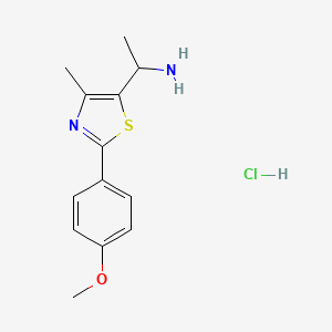 1-[2-(4-Methoxyphenyl)-4-methyl-1,3-thiazol-5-yl]ethan-1-amine hydrochloride