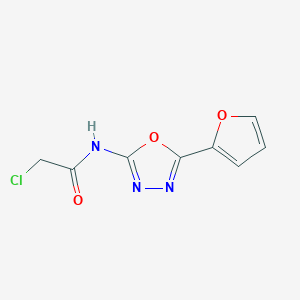 molecular formula C8H6ClN3O3 B1465215 2-氯-N-[5-(呋喃-2-基)-1,3,4-噁二唑-2-基]乙酰胺 CAS No. 1354952-25-2