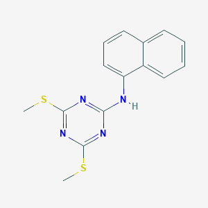 B14652320 4,6-Bis(methylsulfanyl)-N-(naphthalen-1-yl)-1,3,5-triazin-2-amine CAS No. 42460-11-7