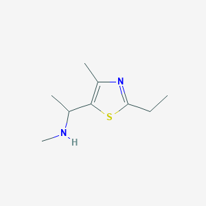 molecular formula C9H16N2S B1465241 [1-(2-乙基-4-甲基-1,3-噻唑-5-基)乙基](甲基)胺 CAS No. 1248732-16-2