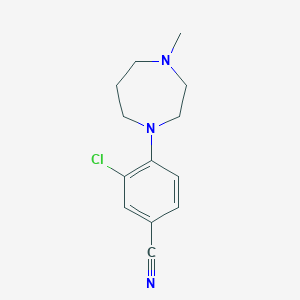 molecular formula C13H16ClN3 B1465243 3-Chloro-4-(4-methyl-1,4-diazepan-1-yl)benzonitrile CAS No. 864296-24-2
