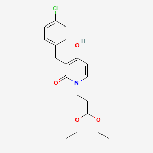 molecular formula C19H24ClNO4 B1465249 3-(4-chlorobenzyl)-1-(3,3-diethoxypropyl)-4-hydroxy-2(1H)-pyridinone CAS No. 477856-26-1