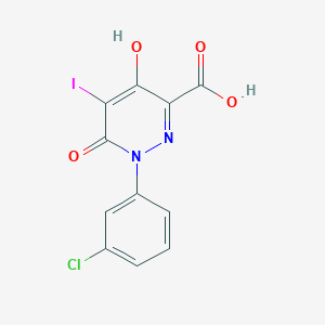 molecular formula C11H6ClIN2O4 B1465259 1-(3-Chlorophenyl)-4-hydroxy-5-iodo-6-oxo-1,6-dihydro-3-pyridazinecarboxylic acid CAS No. 383148-80-9