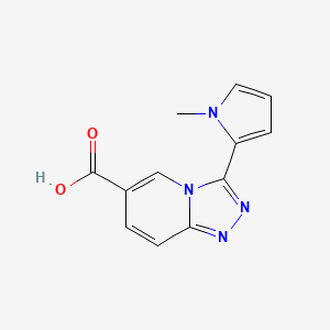 molecular formula C12H10N4O2 B1465260 3-(1-Methyl-1H-pyrrol-2-yl)[1,2,4]triazolo[4,3-a]pyridine-6-carboxylic acid CAS No. 1353504-92-3