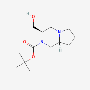 molecular formula C13H24N2O3 B1465261 tert-Butyl (3R,8aS)-3-(hydroxymethyl)hexahydropyrrolo[1,2-a]pyrazine-2(1H)-carboxylate CAS No. 181795-54-0