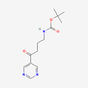 molecular formula C13H19N3O3 B1465271 tert-Butyl 4-oxo-4-(5-pyrimidinyl)butylcarbamate CAS No. 914954-36-2
