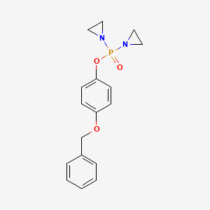 molecular formula C17H19N2O3P B14652728 p-(Benzyloxy)phenyl bis(1-aziridinyl)phosphinate CAS No. 41920-59-6