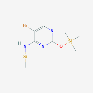 molecular formula C10H20BrN3OSi2 B14652731 5-bromo-N-trimethylsilyl-2-trimethylsilyloxypyrimidin-4-amine CAS No. 50271-92-6