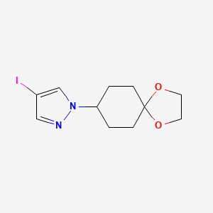 molecular formula C11H15IN2O2 B1465276 1-(1,4-二氧杂螺[4.5]癸-8-基)-4-碘-1H-吡唑 CAS No. 1175275-29-2