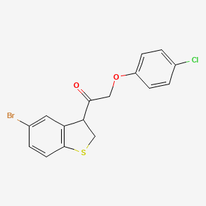 1-(5-Bromo-2,3-dihydro-1-benzothiophen-3-yl)-2-(4-chlorophenoxy)ethanone