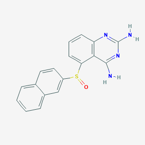 molecular formula C18H14N4OS B14652870 2,4-Quinazolinediamine, 5-(2-naphthalenylsulfinyl)- CAS No. 50828-19-8