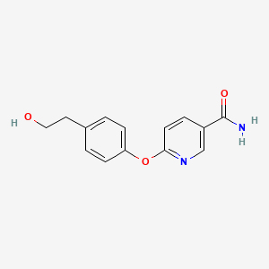 molecular formula C14H14N2O3 B1465289 6-[4-(2-Hydroxy-ethyl)-phenoxy]-nicotinamide CAS No. 676493-96-2