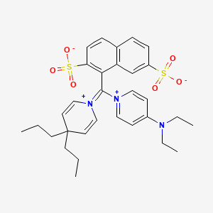 Hydrogen (4-(4-(diethylamino)-alpha-(2,7-disulphonato-1-naphthyl)benzylidene)cyclohexa-2,5-dien-1-ylidene)diethylammonium