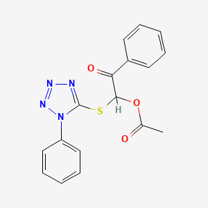 2-Oxo-2-phenyl-1-[(1-phenyl-1H-tetrazol-5-yl)sulfanyl]ethyl acetate