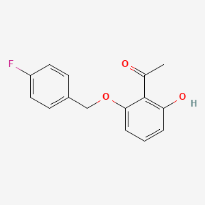 molecular formula C15H13FO3 B1465300 1-[2-(4-Fluorobenzyloxy)-6-hydroxyphenyl]-ethanone CAS No. 500370-61-6