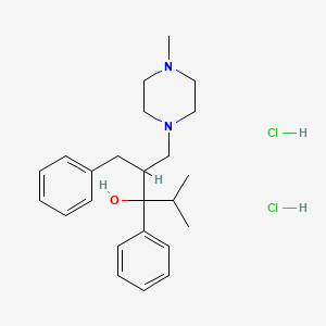 molecular formula C24H36Cl2N2O B14653041 beta-Benzyl-alpha-isopropyl-4-methyl-alpha-phenyl-1-piperazinepropanol dihydrochloride CAS No. 40502-71-4