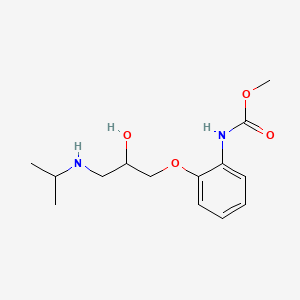 molecular formula C14H22N2O4 B14653092 Carbamic acid, (2-(2-hydroxy-3-((1-methylethyl)amino)propoxy)phenyl)-, methyl ester CAS No. 52224-11-0