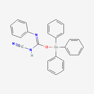 {(E)-(Phenylimino)[(triphenylstannyl)oxy]methyl}cyanamide