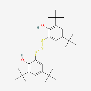 molecular formula C28H42O2S3 B14653373 2,2'-(Trisulfane-1,3-diyl)bis(4,6-di-tert-butylphenol) CAS No. 40026-99-1