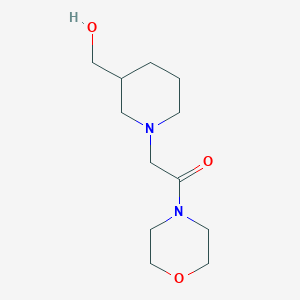 molecular formula C12H22N2O3 B1465349 2-[3-(Hydroxymethyl)piperidin-1-yl]-1-(morpholin-4-yl)ethan-1-one CAS No. 1455503-40-8