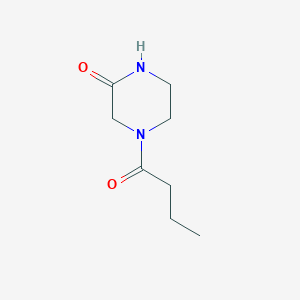molecular formula C8H14N2O2 B1465356 4-丁酰哌嗪-2-酮 CAS No. 65463-98-1