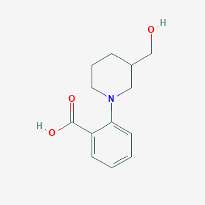 molecular formula C13H17NO3 B1465357 2-[3-(Hydroxymethyl)piperidin-1-yl]benzoic acid CAS No. 1457416-91-9