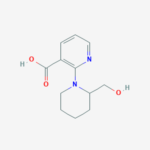 molecular formula C12H16N2O3 B1465368 2-[2-(Hydroxymethyl)piperidin-1-yl]pyridine-3-carboxylic acid CAS No. 1284772-87-7