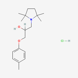 molecular formula C18H30ClNO2 B14653880 1-Pyrrolidineethanol, 2,2,5,5-tetramethyl-alpha-((p-tolyloxy)methyl)-, hydrochloride CAS No. 41456-86-4