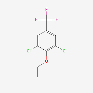 molecular formula C9H7Cl2F3O B14653882 1,3-Dichloro-2-ethoxy-5-(trifluoromethyl)benzene CAS No. 50594-87-1