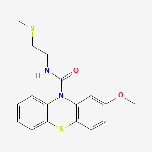 molecular formula C17H18N2O2S2 B14653883 10H-Phenothiazine-10-carboxamide, 2-methoxy-N-(2-(methylthio)ethyl)- CAS No. 53123-07-2