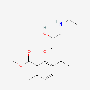 molecular formula C18H29NO4 B14653888 Methyl 3-(2-hydroxy-3-(isopropylamino)propoxy)-p-cymene-2-carboxylate CAS No. 53206-80-7