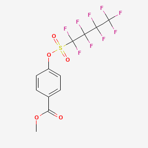 molecular formula C12H7F9O5S B14653955 Benzoic acid, 4-[[(nonafluorobutyl)sulfonyl]oxy]-, methyl ester CAS No. 41605-53-2