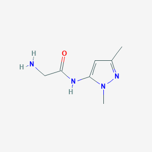 molecular formula C7H12N4O B1465399 N-(1,3-dimethyl-1H-pyrazol-5-yl)glycinamide CAS No. 1250039-17-8