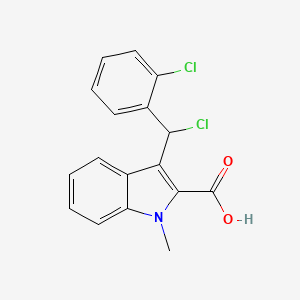 1H-Indole-2-carboxylic acid, 3-[chloro(2-chlorophenyl)methyl]-1-methyl-