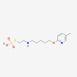 molecular formula C13H22N2O4S2 B14654081 S-2-((5-(5-Methyl-2-pyridyloxy)pentyl)amino)ethyl hydrogen thiosulfate CAS No. 41287-11-0